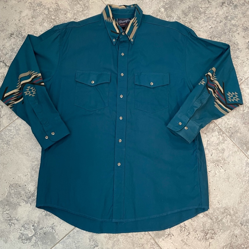 VINTAGE WRANGLER SHIRT XL 17 1/2 x 35 EXCELLENT CONDITION
